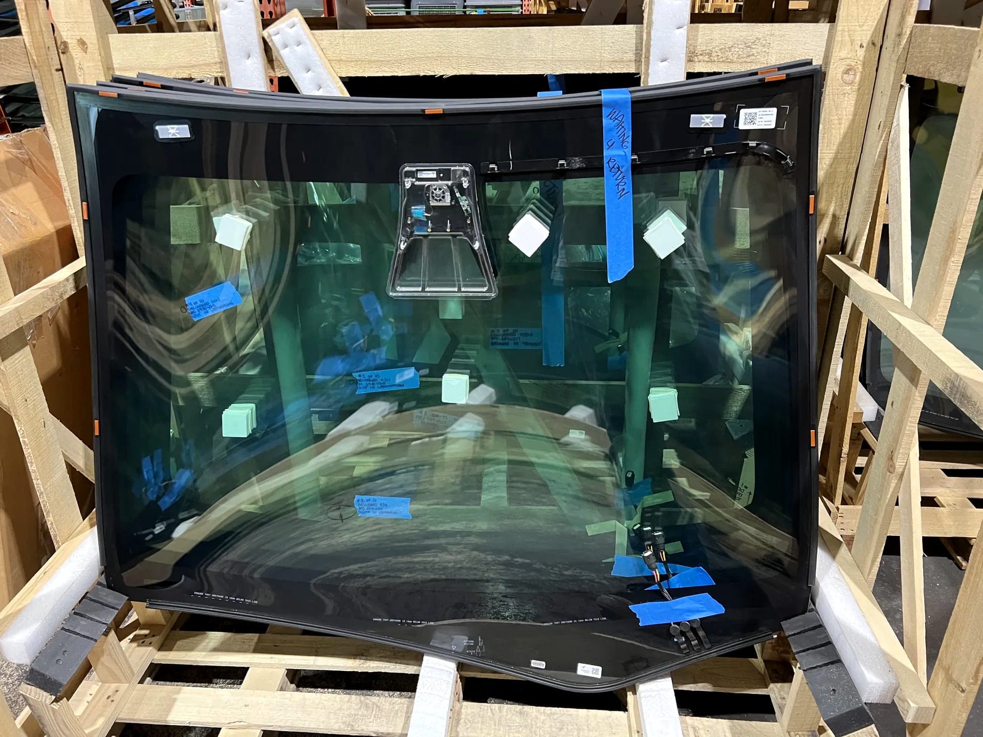 New windshield ready to install at Blue Chip Auto Glass