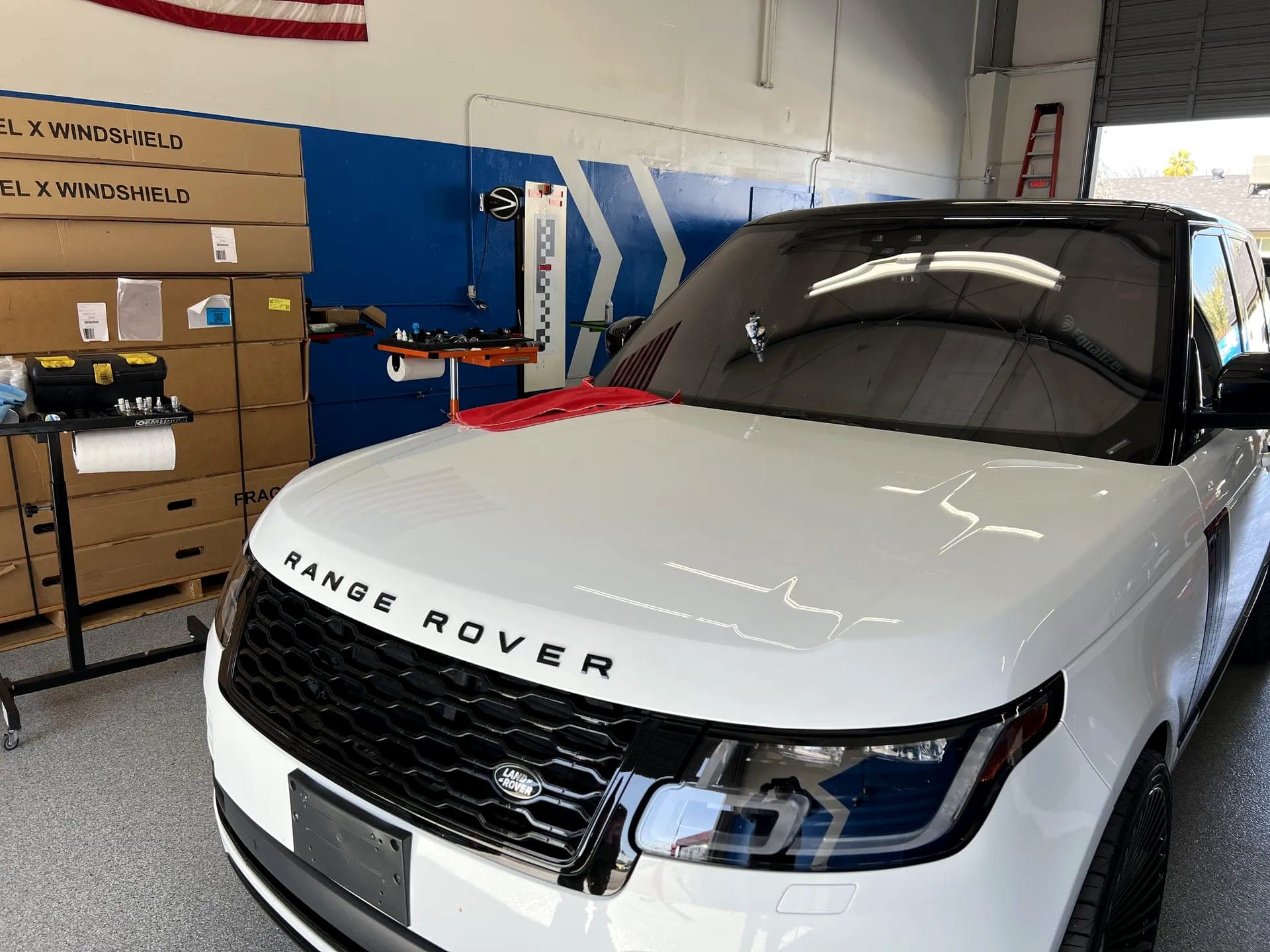 Range Rover windshield replacement at Blue Chip Auto Glass
