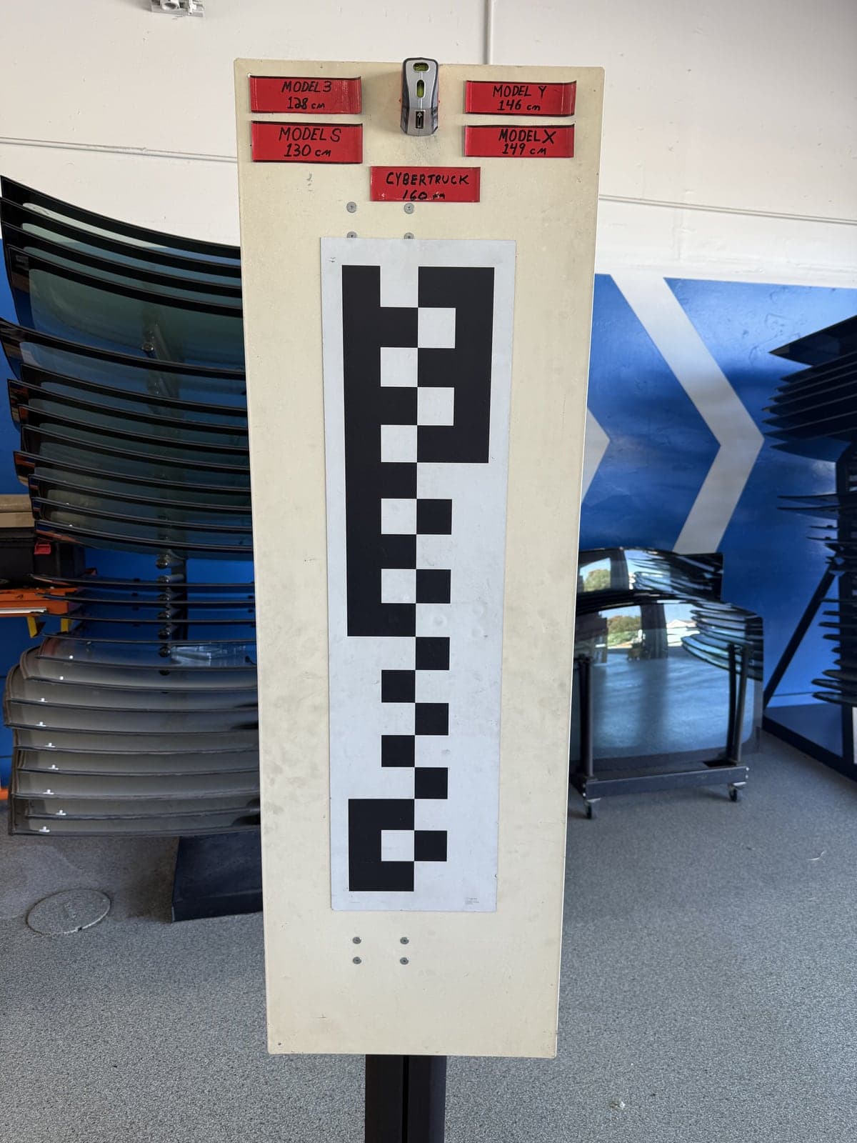 Tesla Camera Calibration Target board in the Blue Chip shop